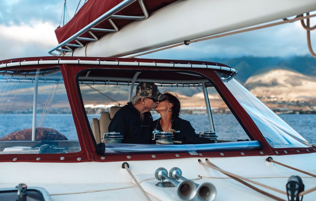 Peter and Inca at the Helm