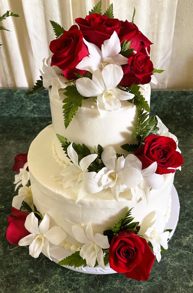 Wedding Cake with Roses