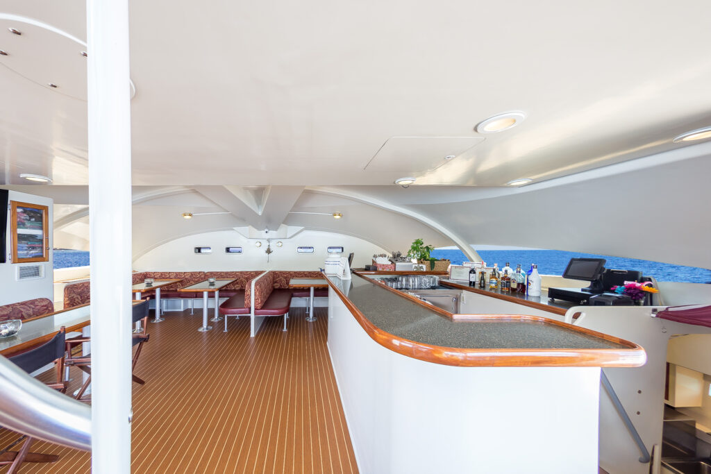 Granite service bar aboard Hula Girl