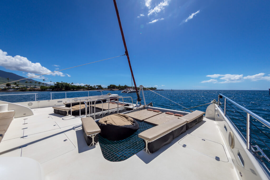 Outdoor seating and relaxation area aboard Hula Girl