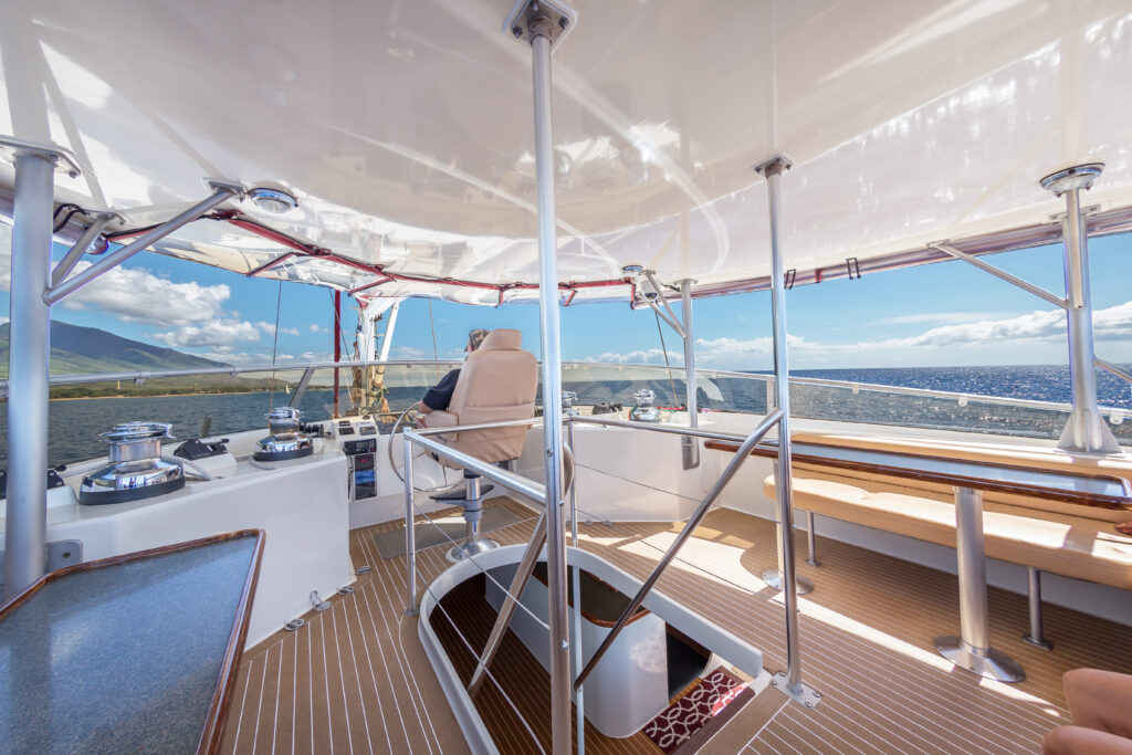 Fly Bridge seating aboard Hula Girl